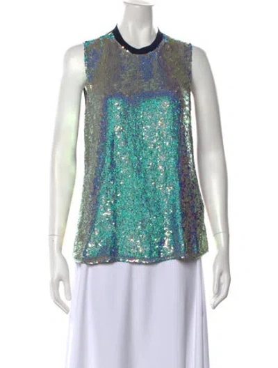 Pre-owned 3.1 Phillip Lim Silk Printed Top In Blue