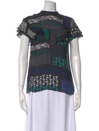 Pre-owned 3.1 Phillip Lim Silk Printed Top In Multi