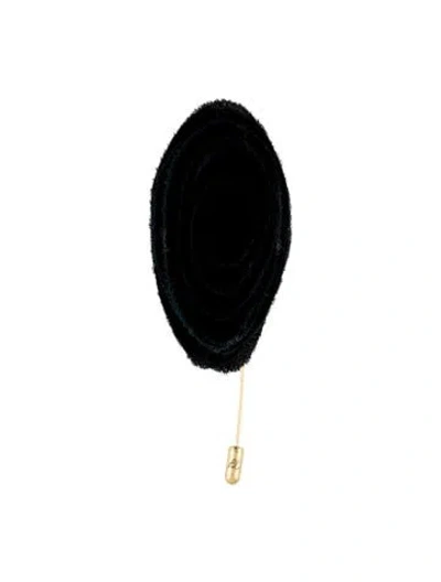 Pre-owned 3.1 Phillip Lim Silk Rosebud Stick Pin In Black