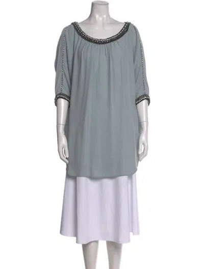 Pre-owned 3.1 Phillip Lim Silk Scoop Neck Top In Blue