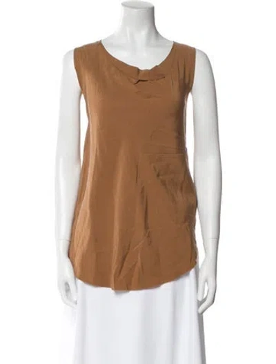 Pre-owned 3.1 Phillip Lim Silk Scoop Neck Top In Brown