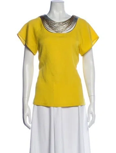 Pre-owned 3.1 Phillip Lim Silk Scoop Neck Top In Yellow