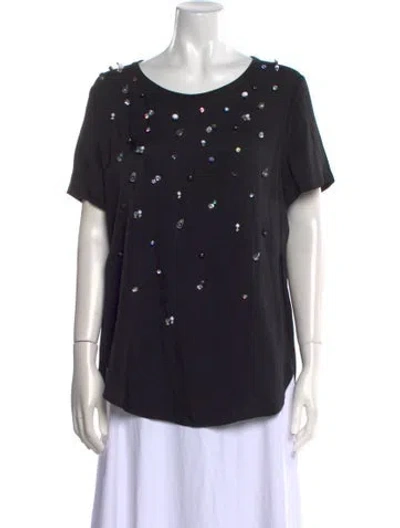 Pre-owned 3.1 Phillip Lim Silk Scoop Neck T-shirt In Black
