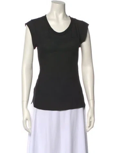 Pre-owned 3.1 Phillip Lim Silk Scoop Neck T-shirt In Black