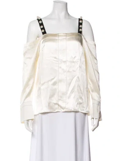 Pre-owned 3.1 Phillip Lim Silk Square Neckline Blouse In Neutral