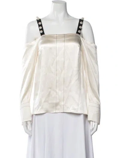 Pre-owned 3.1 Phillip Lim Silk Square Neckline Top In White