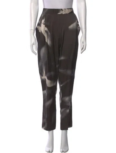 Pre-owned 3.1 Phillip Lim Silk Straight Leg Pants In Gray