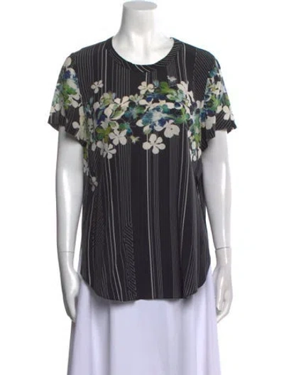 Pre-owned 3.1 Phillip Lim Silk Striped Blouse In Black