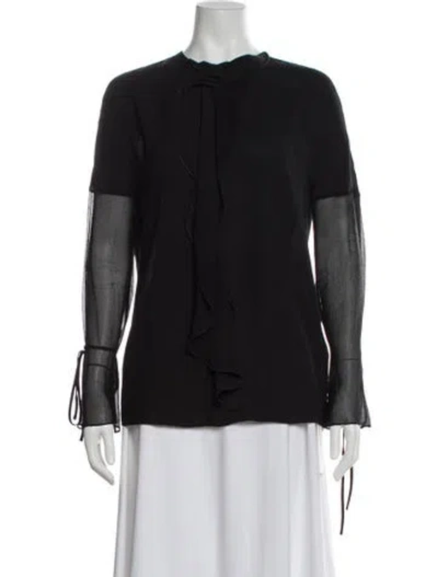 Pre-owned 3.1 Phillip Lim Silk Tie Neck Blouse In Black