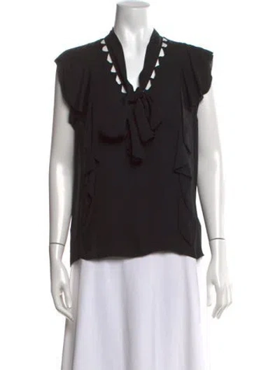 Pre-owned 3.1 Phillip Lim Silk Tie Neck Blouse In Black