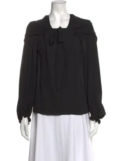 Pre-owned 3.1 Phillip Lim Silk Tie Neck Blouse In Black
