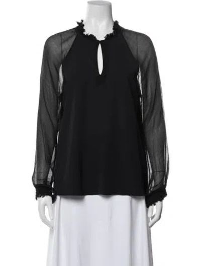 Pre-owned 3.1 Phillip Lim Silk V-neck Blouse In Black