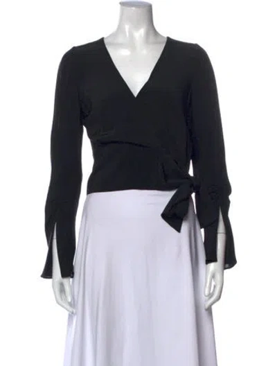 Pre-owned 3.1 Phillip Lim Silk V-neck Blouse In Black