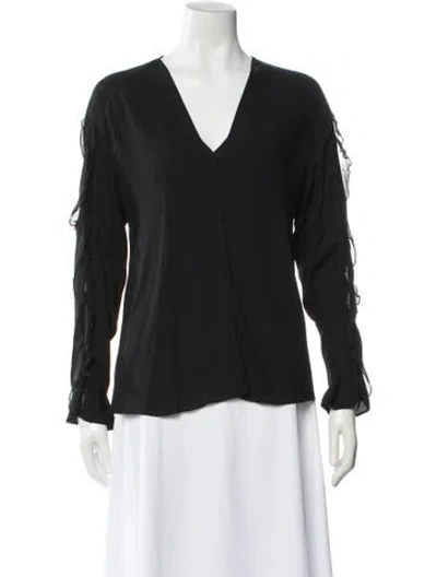 Pre-owned 3.1 Phillip Lim Silk V-neck Blouse In Gray