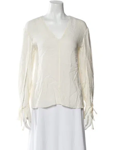 Pre-owned 3.1 Phillip Lim Silk V-neck Blouse In Neutral