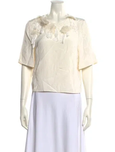 Pre-owned 3.1 Phillip Lim Silk V-neck Blouse In Neutral