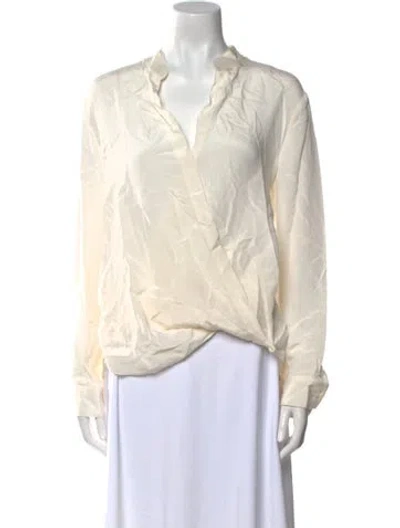 Pre-owned 3.1 Phillip Lim Silk V-neck Blouse In Neutral