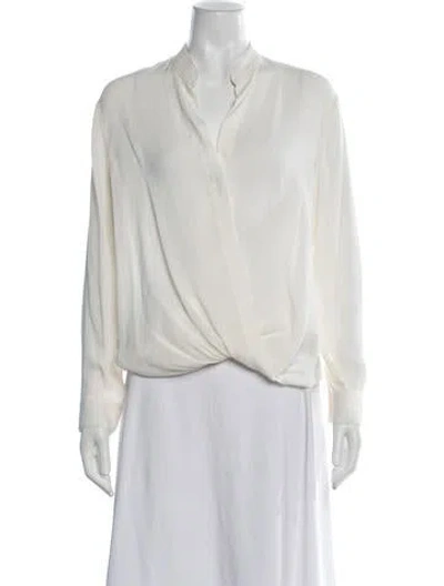 Pre-owned 3.1 Phillip Lim Silk V-neck Blouse In Neutrals