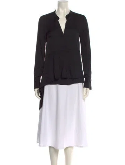 Pre-owned 3.1 Phillip Lim Silk V-neck Blouse W/ Tags In Black