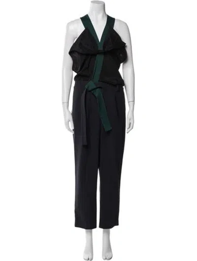 Pre-owned 3.1 Phillip Lim Silk V-neck Jumpsuit In Blue