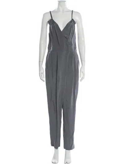 Pre-owned 3.1 Phillip Lim Silk V-neck Jumpsuit In Grey