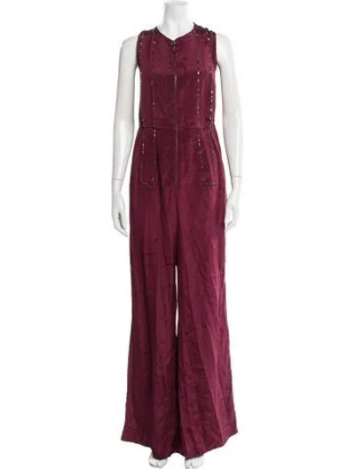 Pre-owned 3.1 Phillip Lim Silk V-neck Jumpsuit In Purple