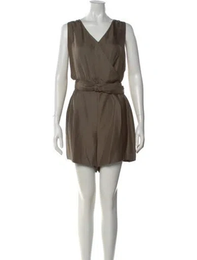 Pre-owned 3.1 Phillip Lim Silk V-neck Romper In Green