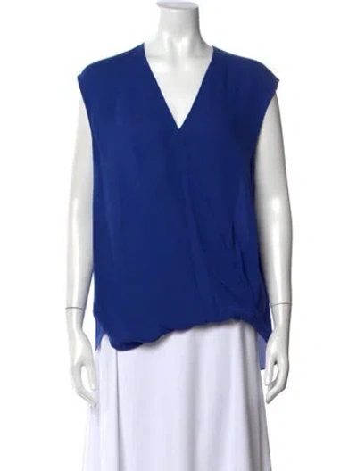 Pre-owned 3.1 Phillip Lim Silk V-neck Top In Blue