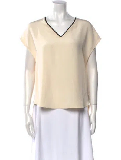 Pre-owned 3.1 Phillip Lim Silk V-neck Top In Neutral