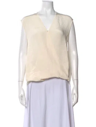 Pre-owned 3.1 Phillip Lim Silk V-neck Top In Neutral
