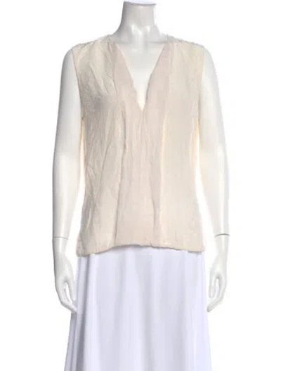 Pre-owned 3.1 Phillip Lim Silk V-neck Top In Neutral