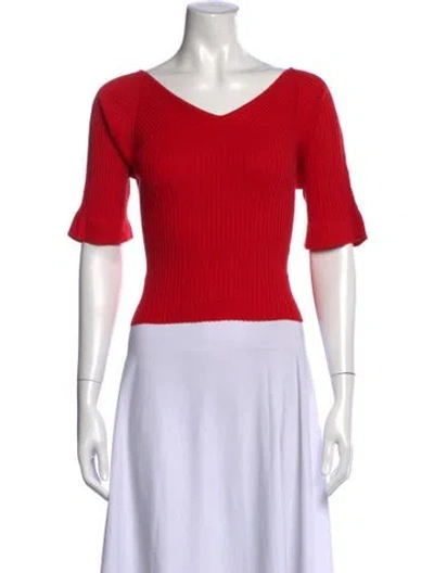 Pre-owned 3.1 Phillip Lim Silk V-neck Top In Red