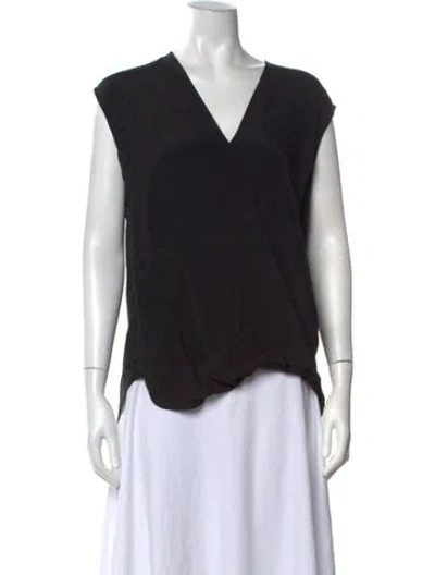 Pre-owned 3.1 Phillip Lim Silk V-neck Top W/ Tags In Black