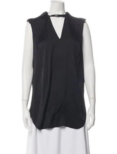 Pre-owned 3.1 Phillip Lim Silk V-neck Tunic In Black