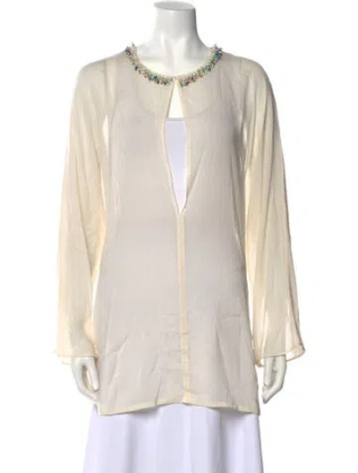 Pre-owned 3.1 Phillip Lim Silk V-neck Tunic In Neutral