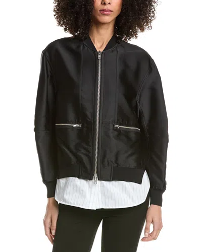 3.1 Phillip Lim Silk-blend Bomber Jacket In Black
