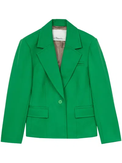 3.1 Phillip Lim Cavalry Twill Belle Wool Blazer In Green
