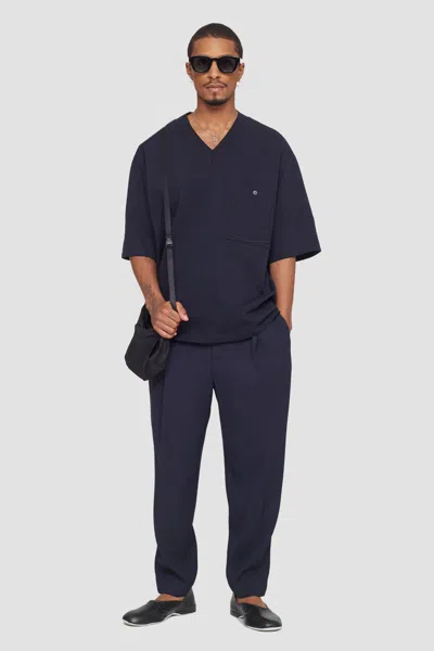 3.1 Phillip Lim Single Pleat Tapered Trousers In Navy