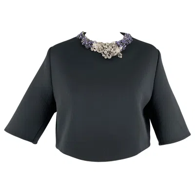 Pre-owned 3.1 Phillip Lim Size 0 Black Polyester Rhinestones Dress Top