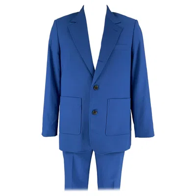 Pre-owned 3.1 Phillip Lim Size 40 Royal Blue Wool Blend Notch Lapel Suit