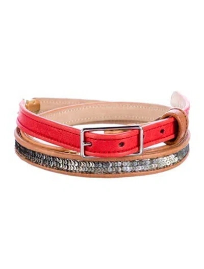 Pre-owned 3.1 Phillip Lim Skinny Leather Waist Belt In Red