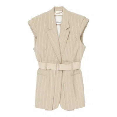 3.1 Phillip Lim Sleeveless Belted Blazer In Neutral