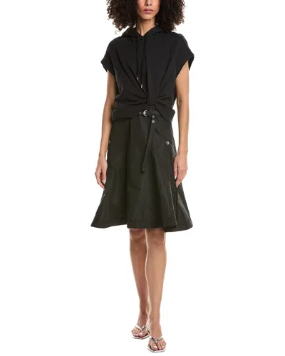 3.1 Phillip Lim Sleeveless Hoodie Combo Dress In Black