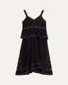 3.1 Phillip Lim Sleeveless Layered Lace Midi Dress In Black