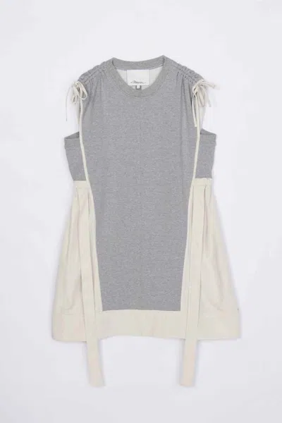 3.1 Phillip Lim Sleeveless Mini Dress With Ripstop Combo In Gray