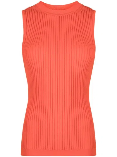 3.1 Phillip Lim Pointelle Ribbed Tank Top In Tangerine