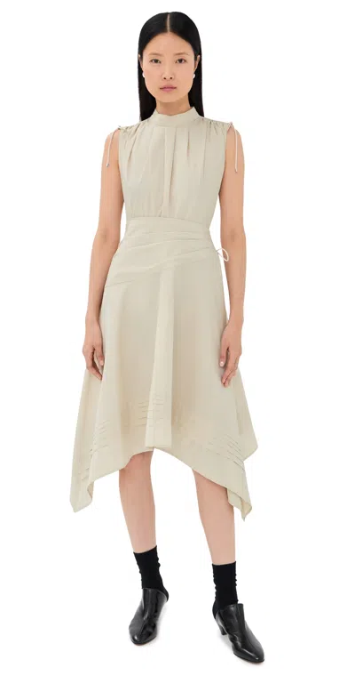 3.1 Phillip Lim Sleeveless Ruched Dress Handkerchief Hem In White