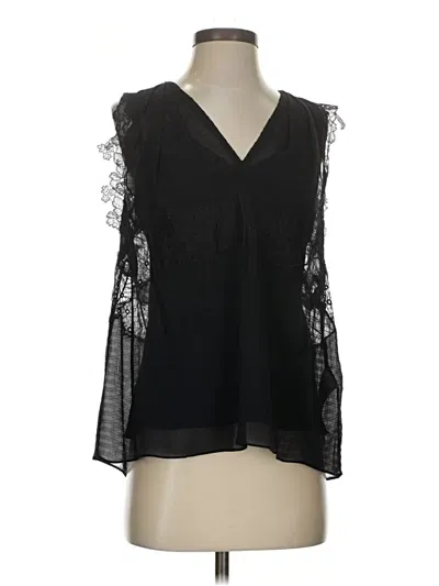 Pre-owned 3.1 Phillip Lim Sleeveless Silk Top Black V-neck Tops