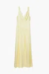 3.1 Phillip Lim Sleeveless Tie Strap Ruched Gown In Yellow