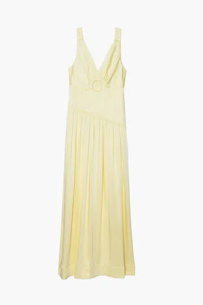 3.1 Phillip Lim Sleeveless Tie Strap Ruched Gown In Yellow